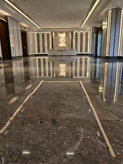 商务楼大堂石材抛光